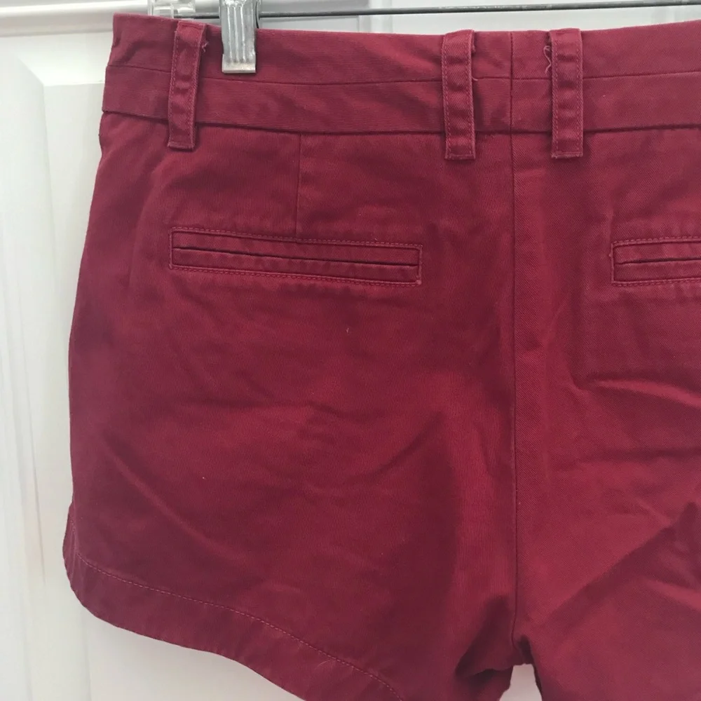 J. CREW Weathered Classic Twill Dark Red Chino SHORTS